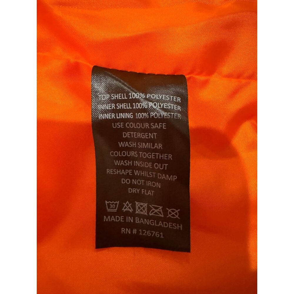 Orange Puffer Vest W/High Neck By Culture Couture M 100% Polyester Lightweight D - Picture 3 of 8